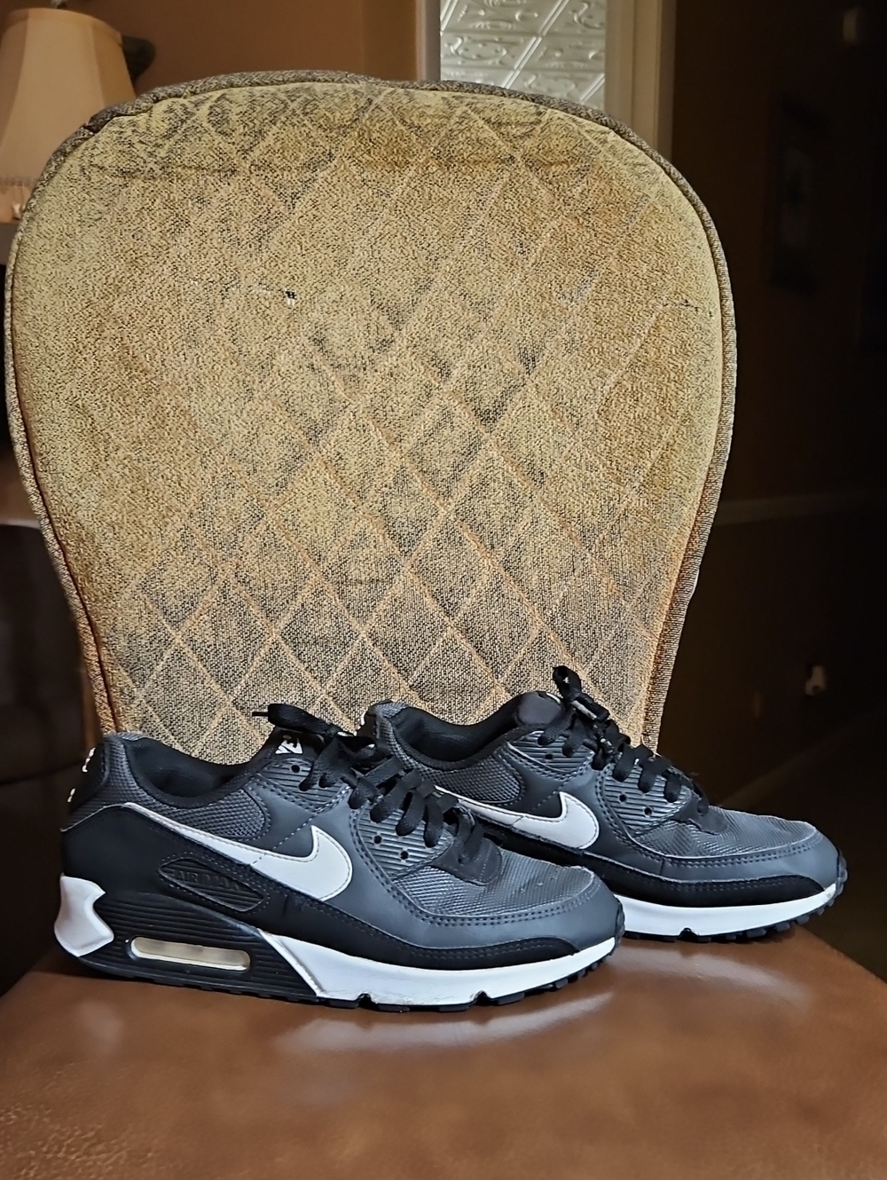 Nike Air Max 90 Iron Grey/Black/White Lace Up Sneakers Running Shoes